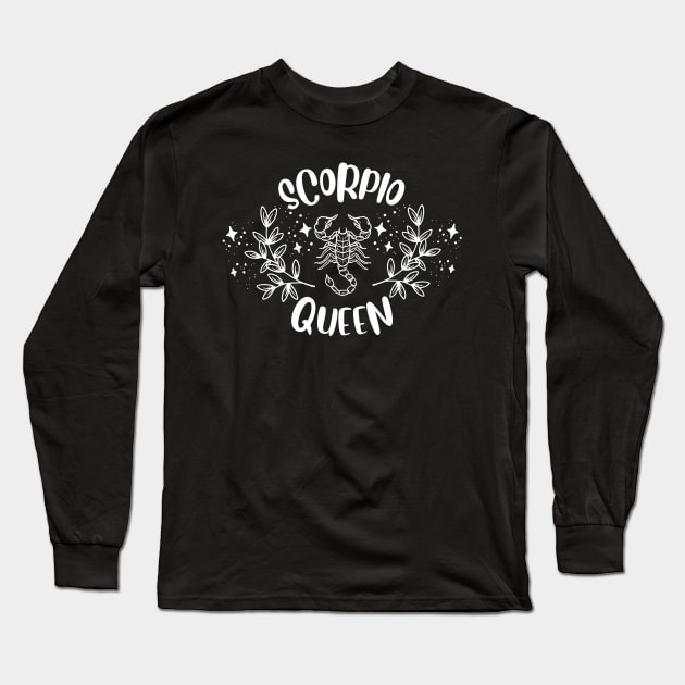 Scorpio Queen Long Sleeve T-Shirt by teresawingarts